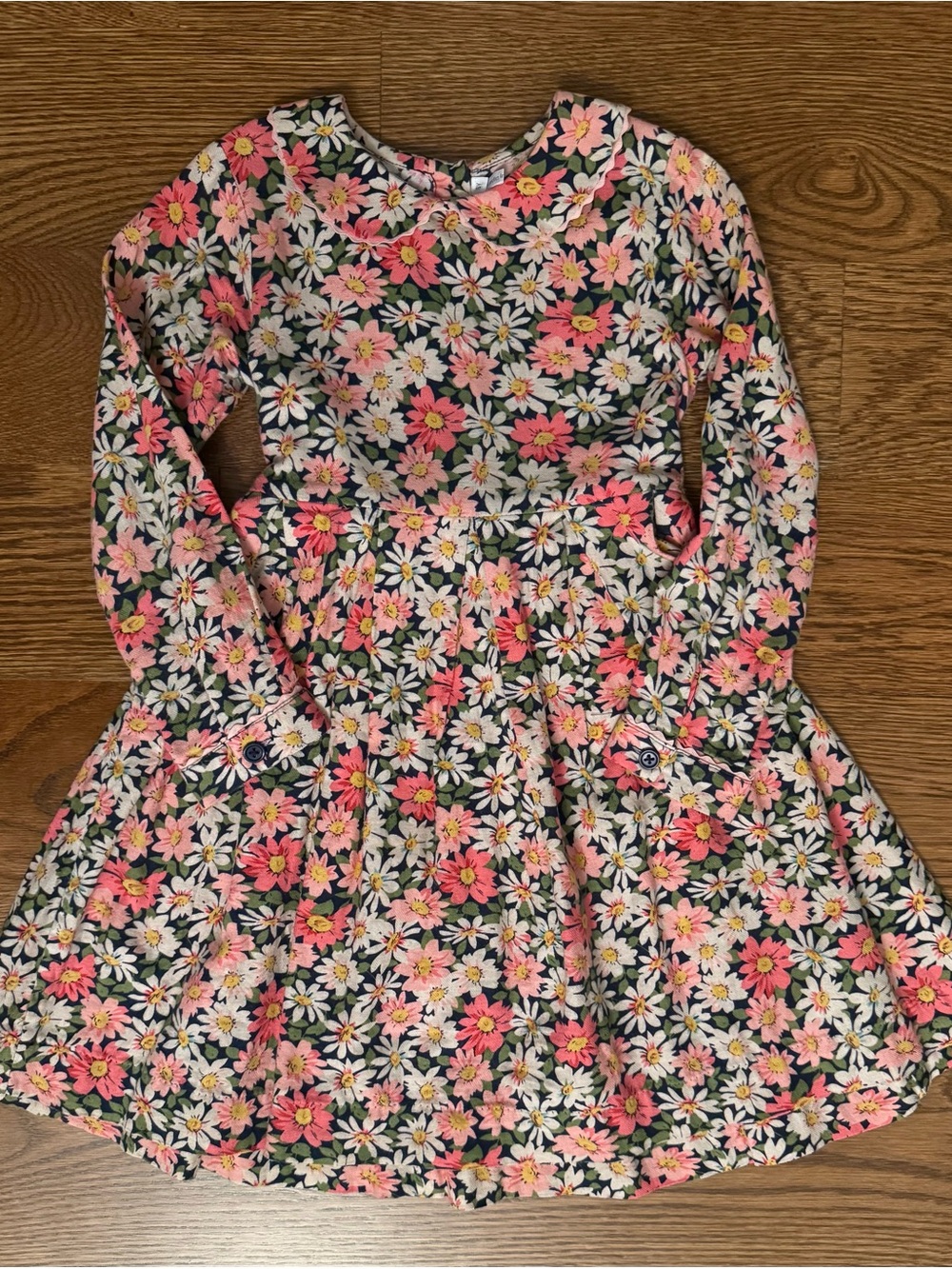 Rachel Riley London Pink & White Daisy Floral Long-Sleeve Dress